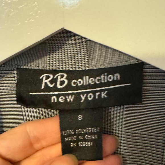 RB Collection New York Vintage 90s Gray Plaid Dress Professional size 8 - Picture 3 of 12